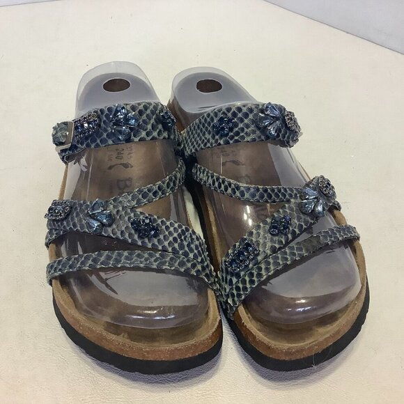 Women's Birkenstock Betula Jeweled Snake Print Sandals Size 37 Narrow Width - Picture 1 of 10